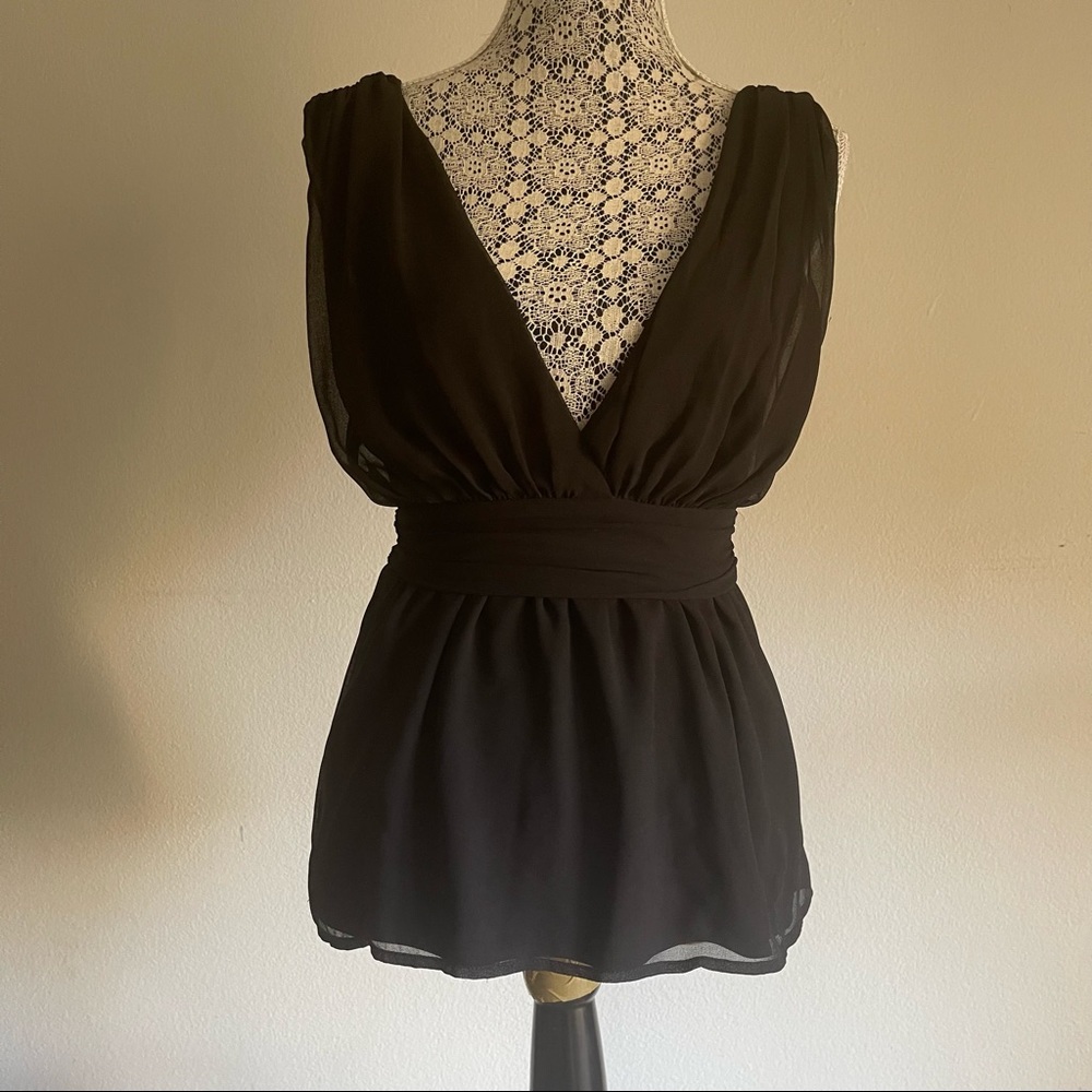 LULUS~NWOT~Top~Blouse~Black~Peplum~Sleeveless~Size S